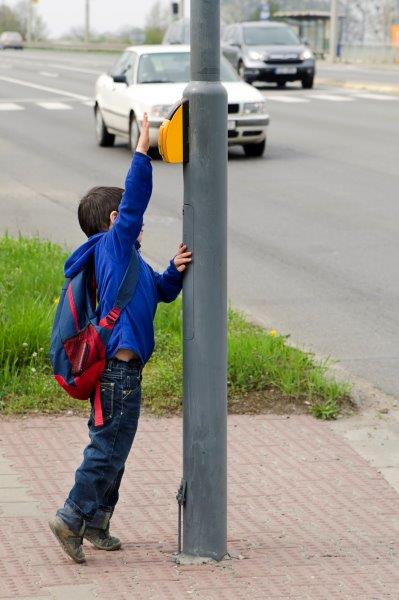 Boy at crosswalk