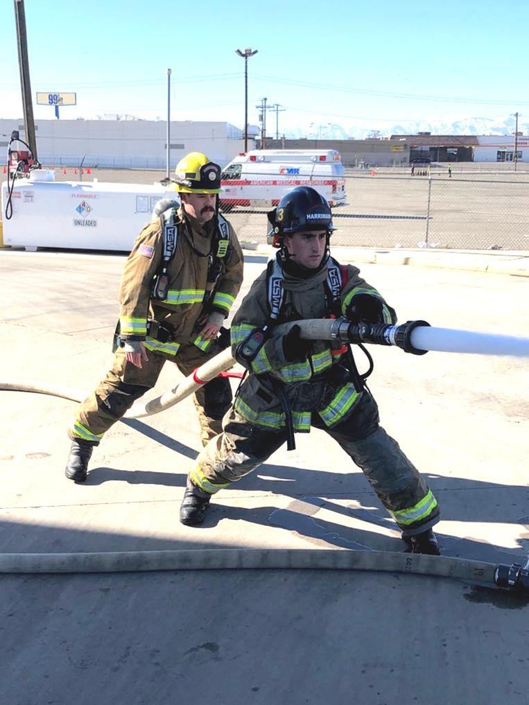 Fire Intern Harriman in training