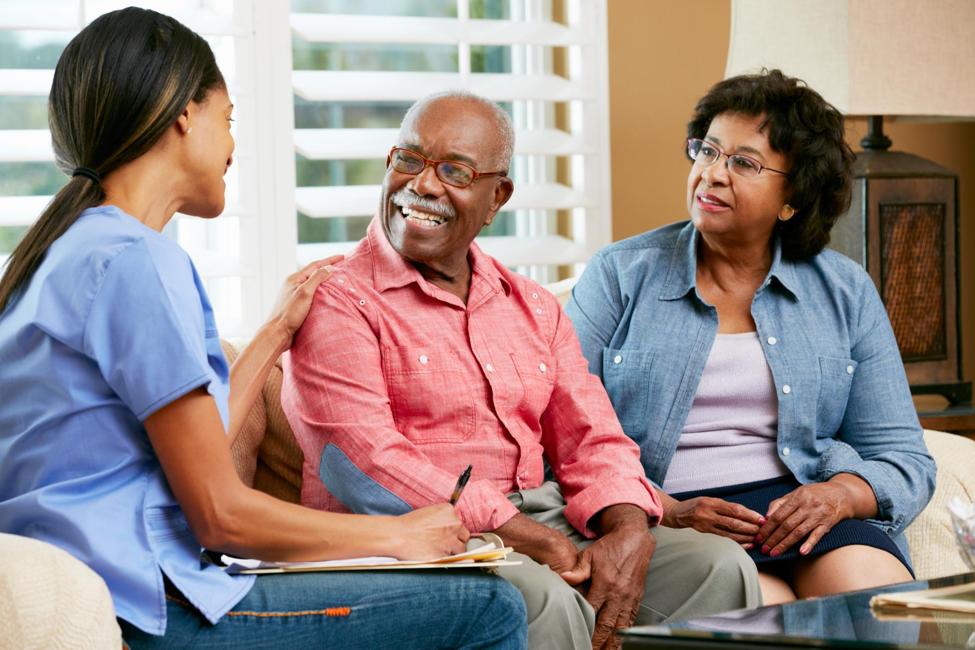 Elderly couple receives care