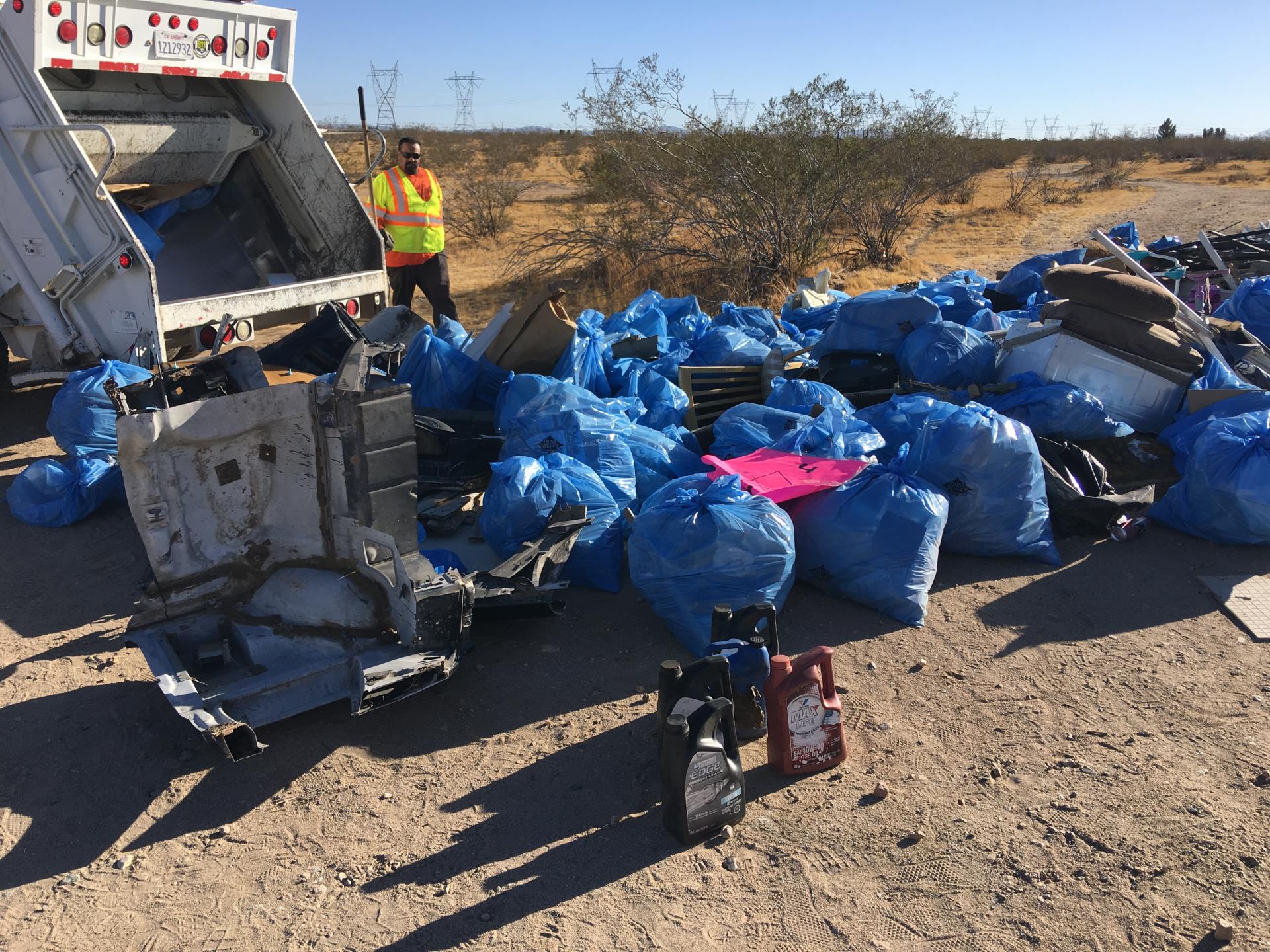 Collected Trash in Bags during Community Clean Up Day