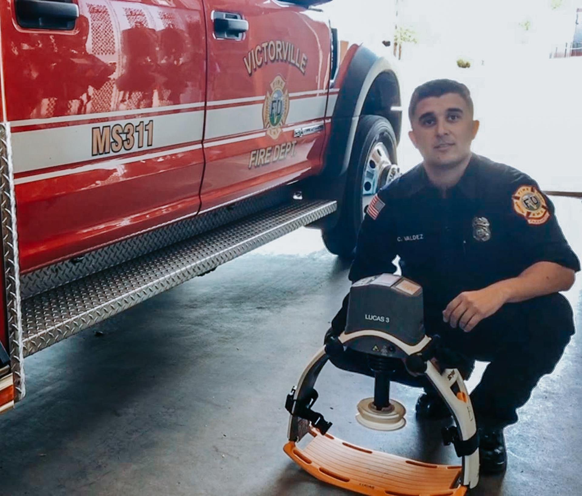 Firefighter Paramedic with LUCAS Device